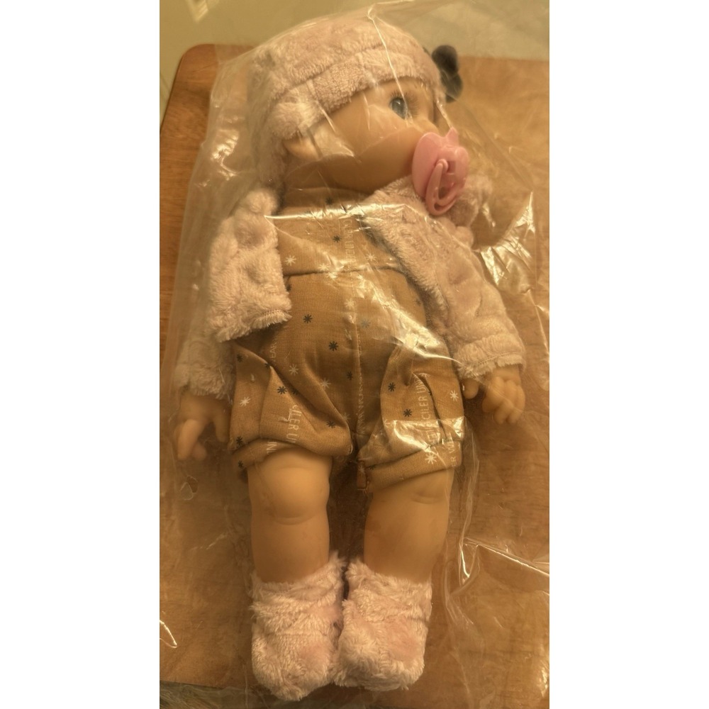 Reborn Doll Dress Up Vinyl Baby Doll With Pacifier And Outfit. 12" Sealed